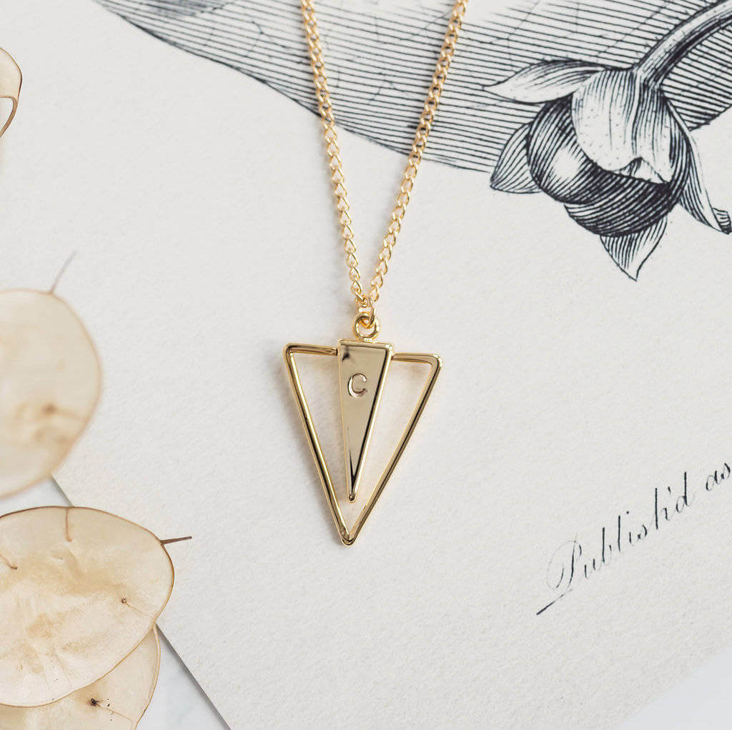 Joy by Corrine Smith Triangle Spike Halskette Gold personalisiert