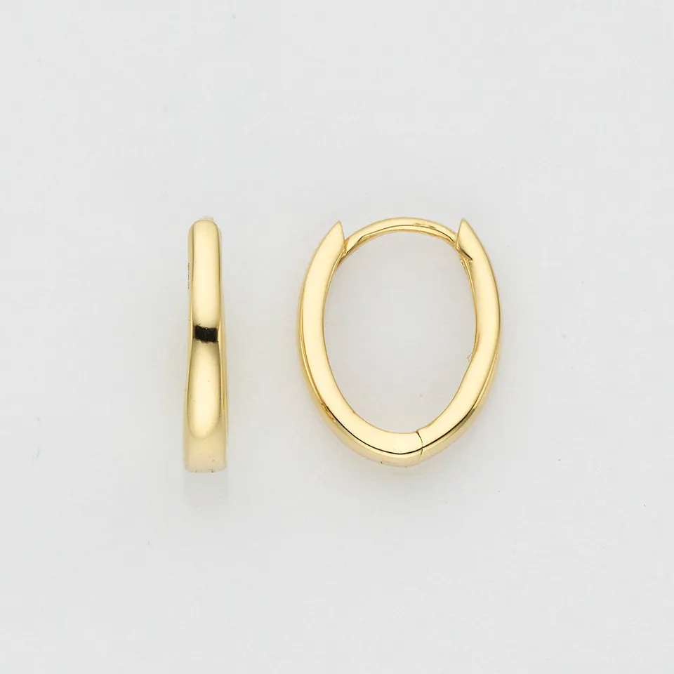 Eugen Rühle Ohrschmuck Scharnier-Creolen Ohrringe oval 585 Gelbgold