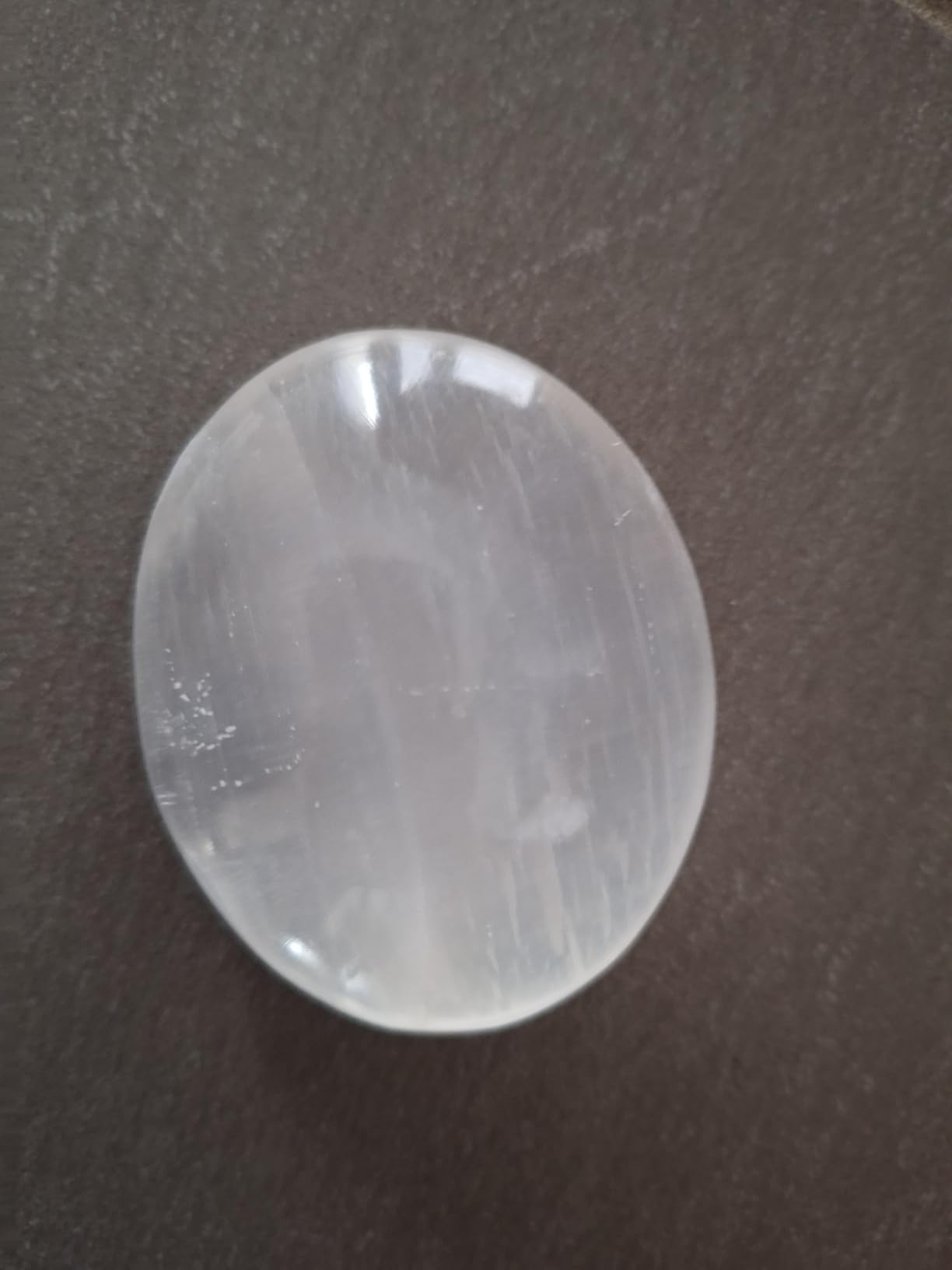 NKlaus HEALING CRYSTALS Selenit Handschmeichler 6,5cm 2 Stück