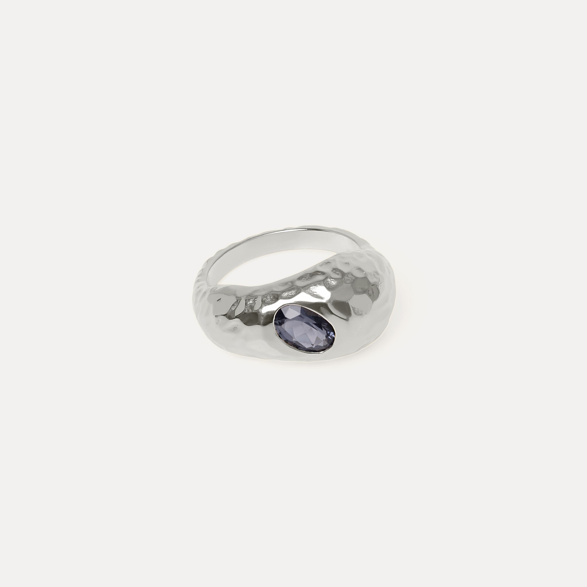 Stilnest Violet Fizz Cocktail Ring Iolith 24k Gold Vermeil