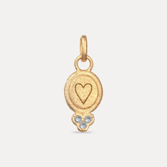 Stilnest Aquamarin Trinity Emblem Anhänger Gravierbar Vermeil