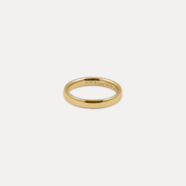 Stilnest Round Fair Band Ring 585 Fairtrade-Gold 3 mm