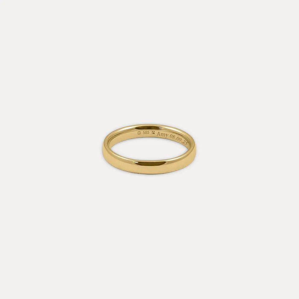 Stilnest Round Fair Band Ring 585 Fairtrade-Gold 3 mm