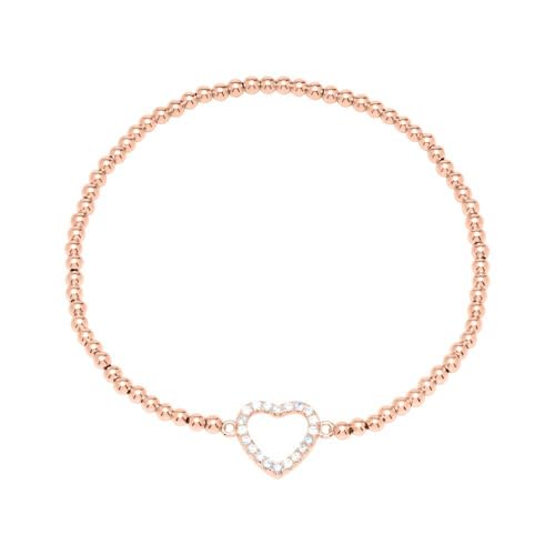 JEWLIX ID-Armbänder Herzarmband 925er Silber rosé Zirkonia