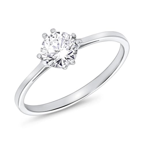 JEWLIX Verlobungsring Weißgold 60mm 375 Zirkonia