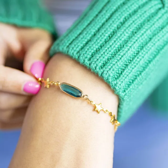 Joy by Corrine Smith Star Chain Armband Gold Geburtsstein