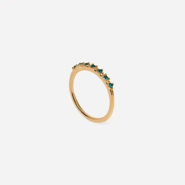 Stilnest Color Delight Ring grüne Kristalle 24k Gold Vermeil