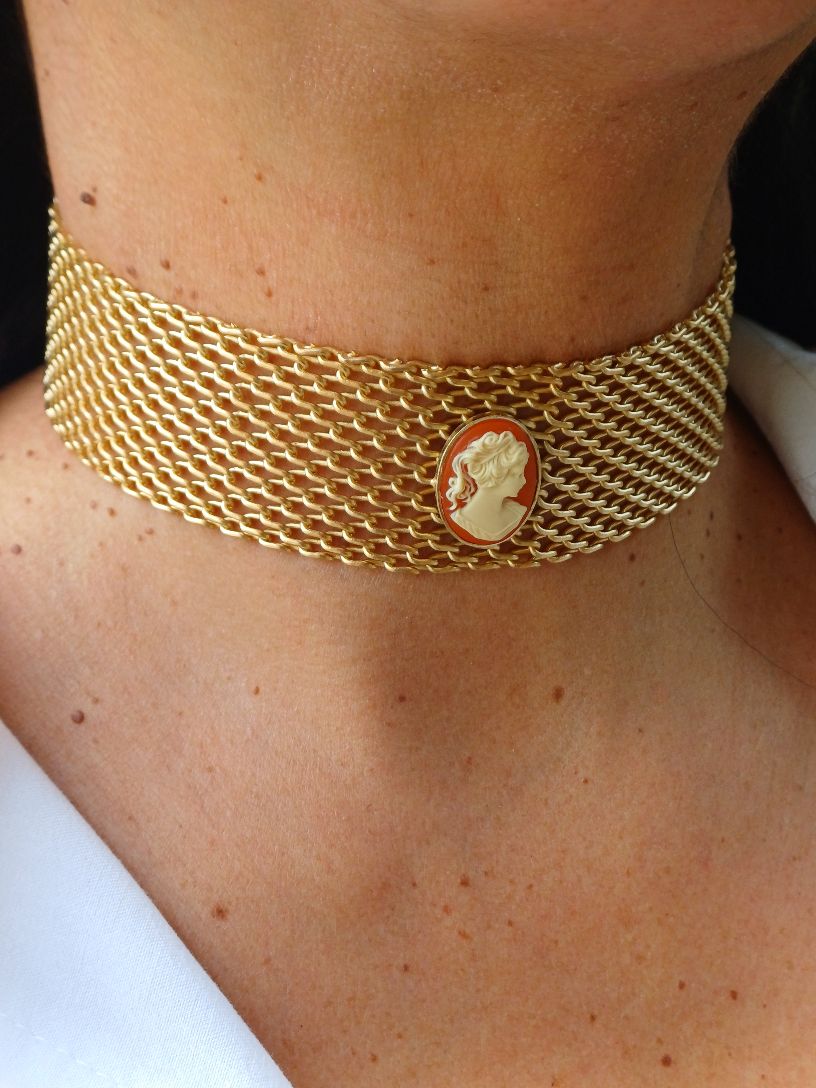 Alevá Bijoux Collane Milano Kragenkette Gold Karneol 37 cm