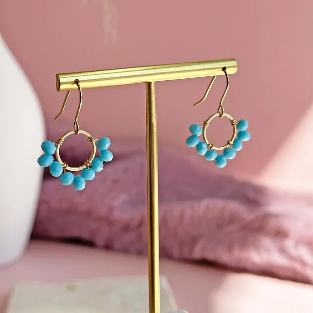 Joy by Corrine Smith Turquoise Circle Ohrringe Gold Türkis