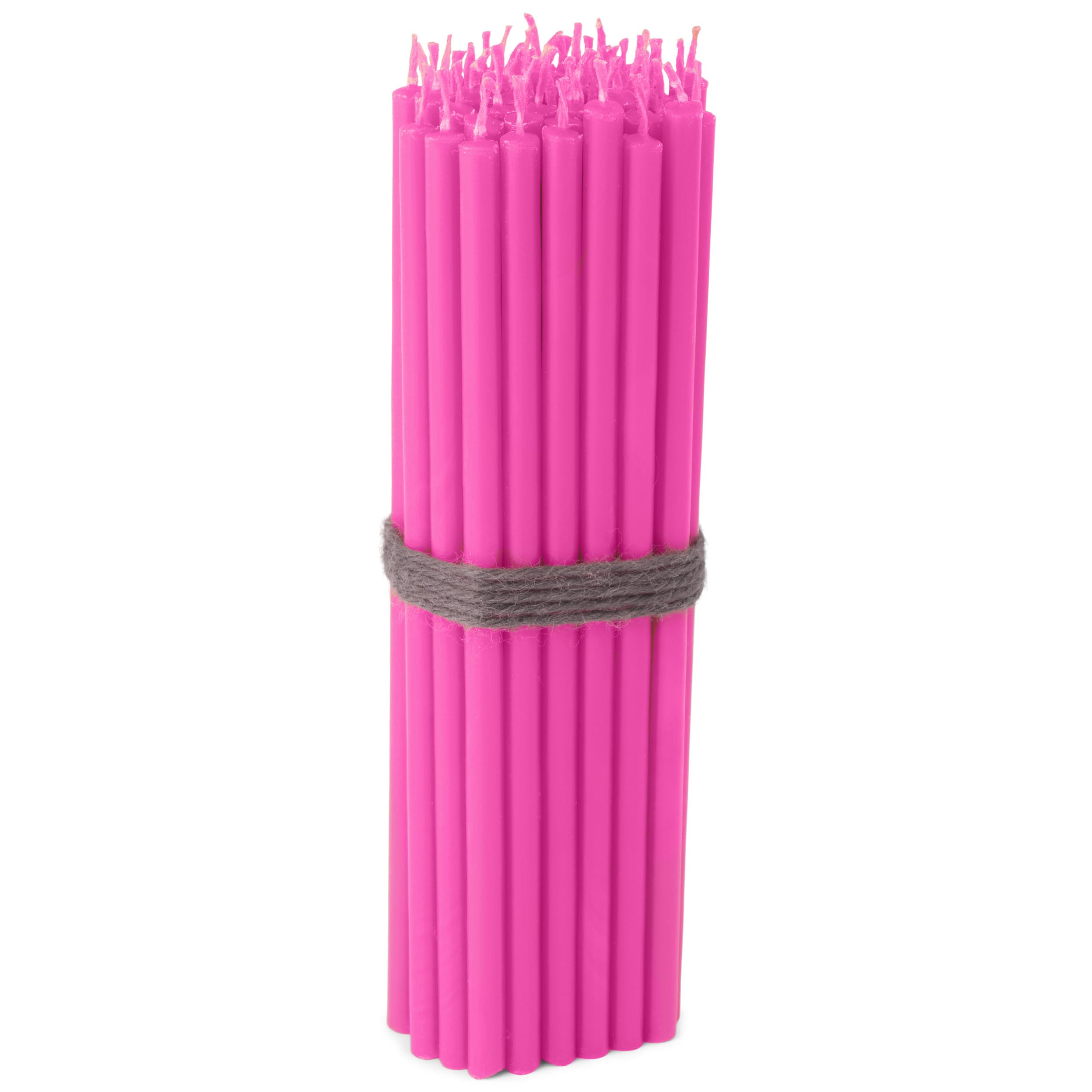 NKlaus CANDLES Stabkerzen Paraffin rosa 16cm 50St