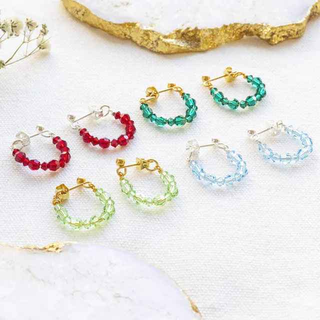 Joy by Corrine Smith Birthstone Huggie Creolen Geburtsstein
