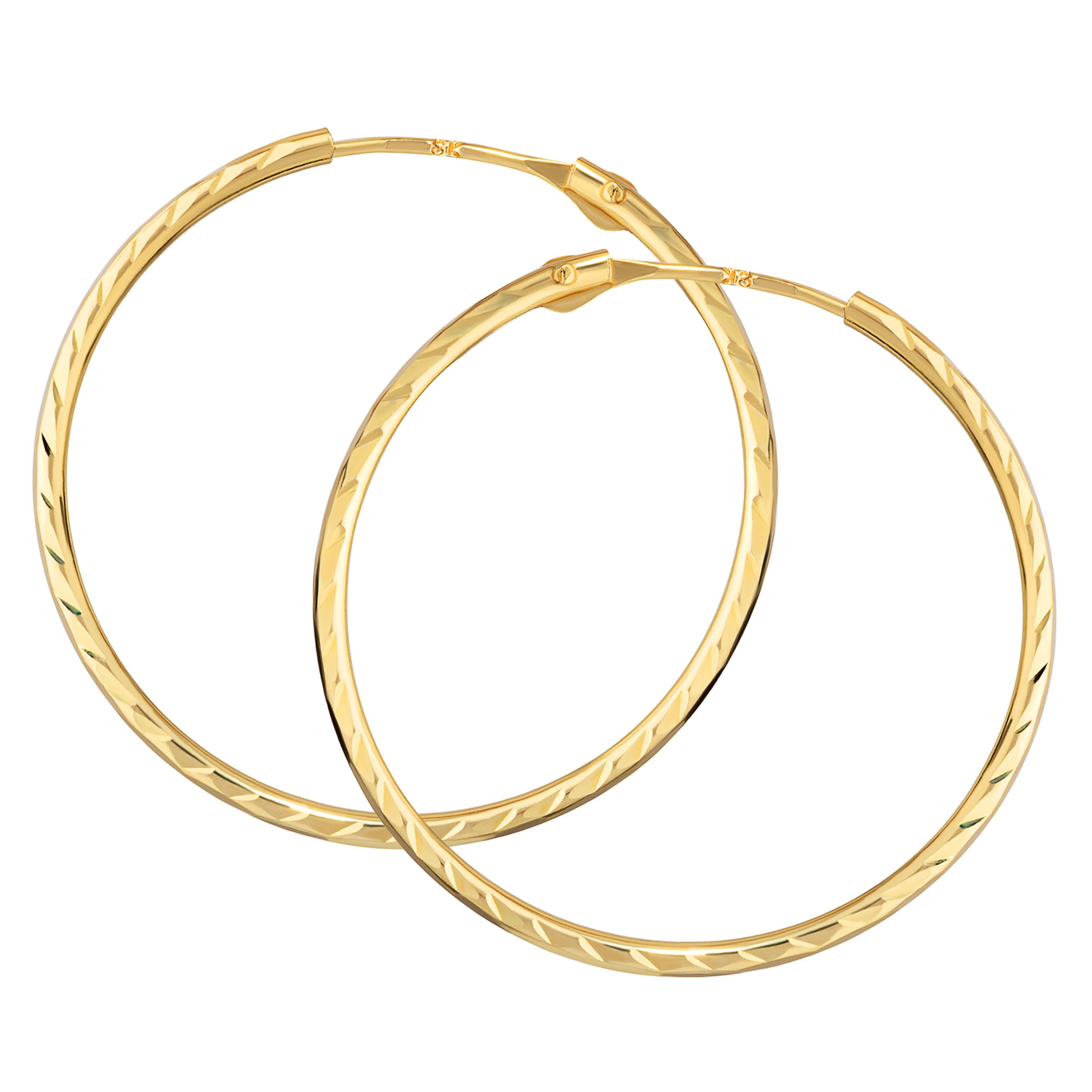 NKlaus Paar Creolen 333 Gelbgold Ohrringe 1,1 mm Gelbgold
