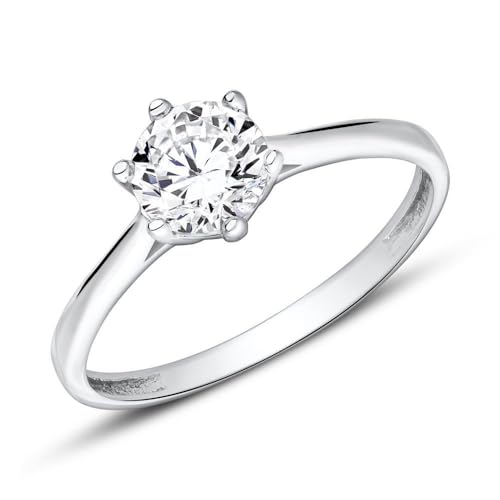 JEWLIX Solitär 375 Weißgold Zirkonia Ring