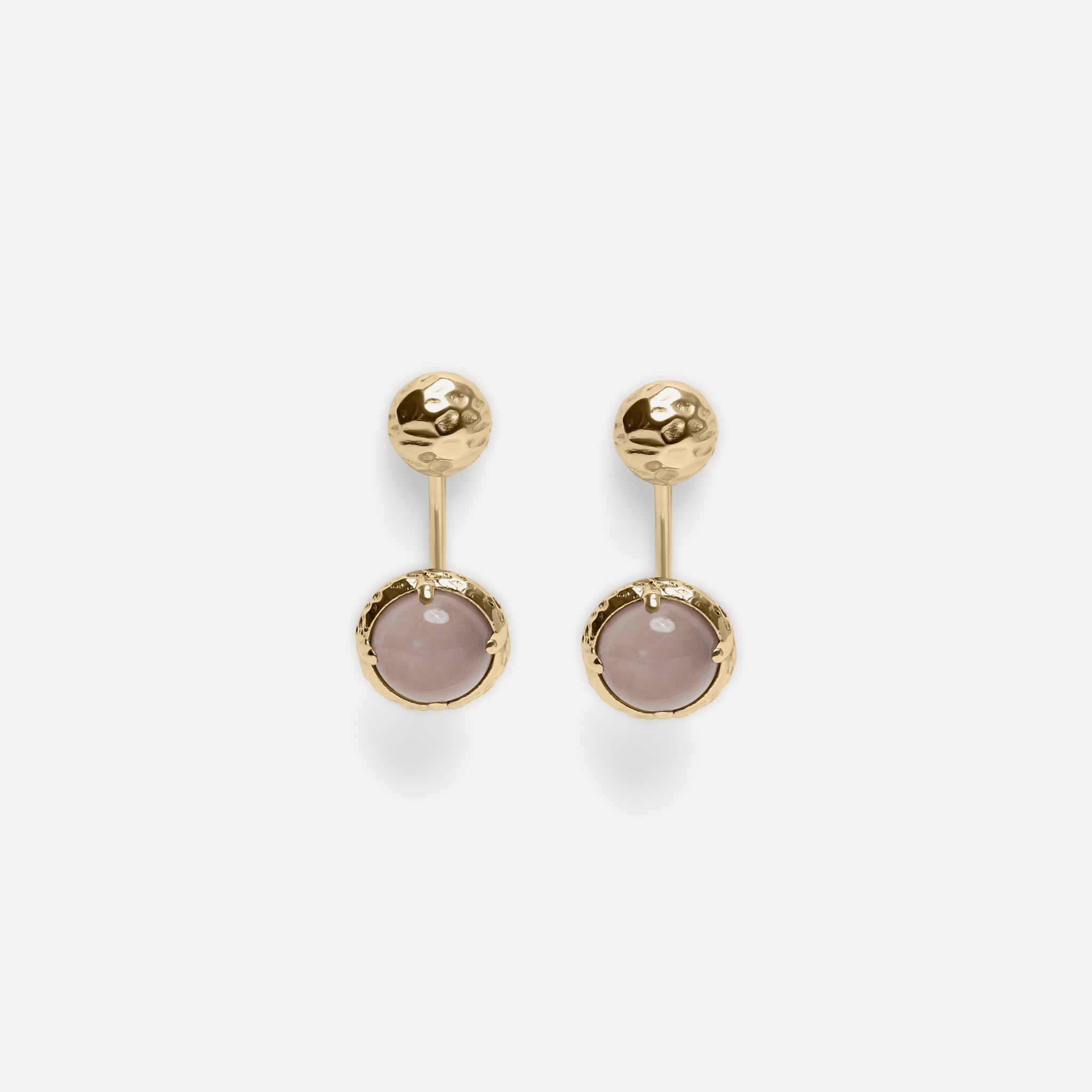 Stilnest Jacket Mondstein Ohrringe 585 Gold 14K Massivgold