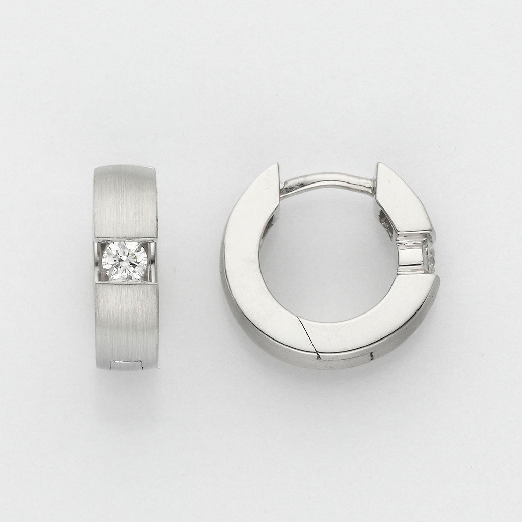 Eugen Rühle Ohrschmuck Creolen Brillanten 0,13ct Weißgold
