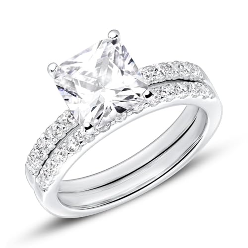 JEWLIX Verlobungsring 925 Silber Zirkonia quadratisch 60mm