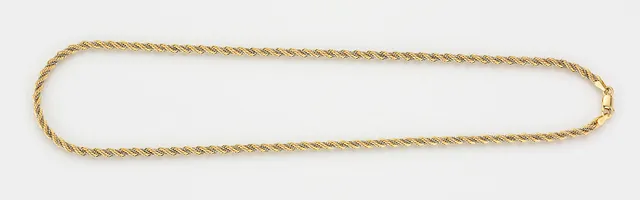 Eugen Rühle Kordelketten Kordelkette Gelbgold 45cm rhodiniert