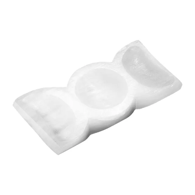 NKlaus Healing Crystals Selenit Dreifach-Schale 14x7 cm Energieschale
