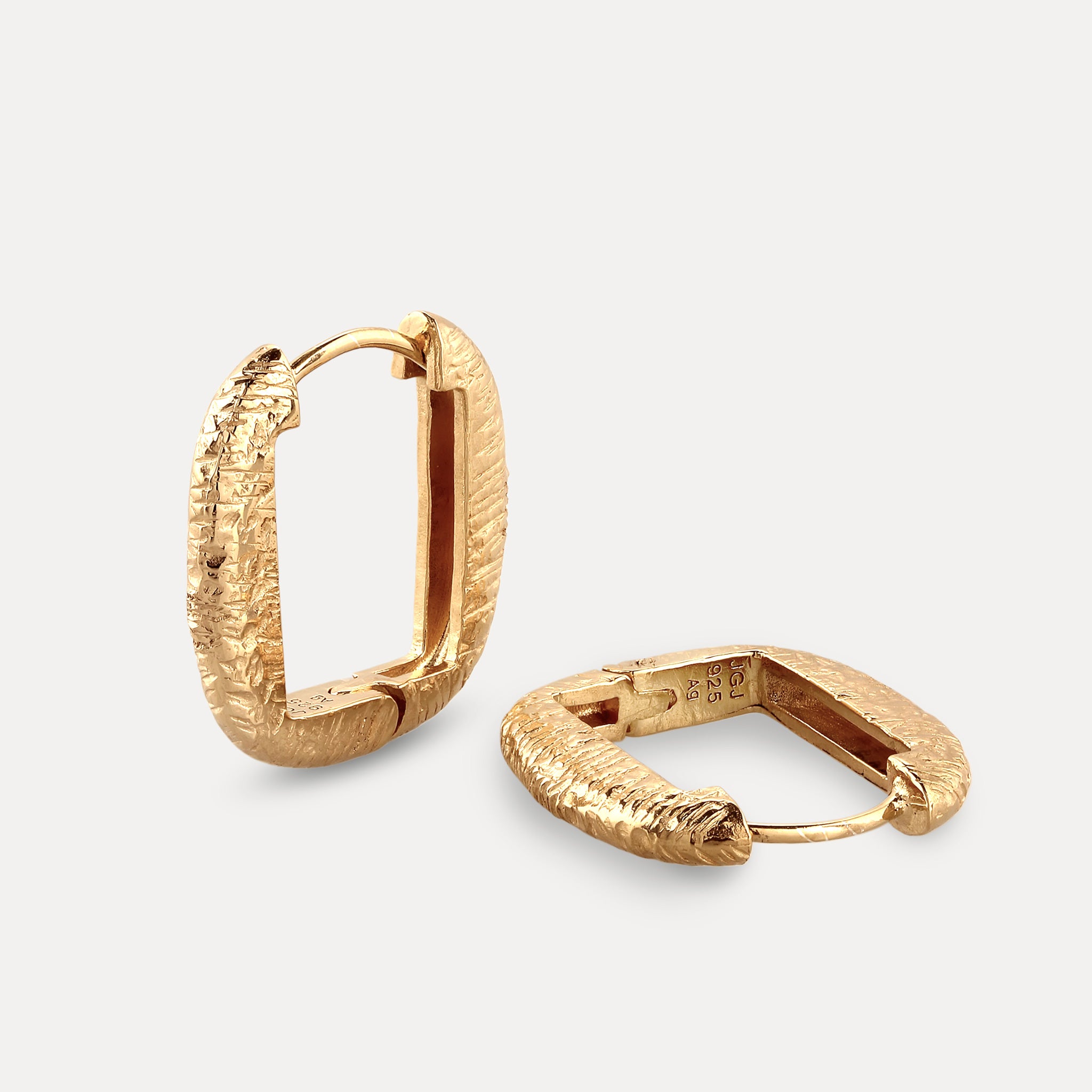 Stilnest Contour Creolen Ohrringe Gold Vermeil Silber