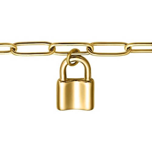 JEWLIX Armband Edelstahl vergoldet Schloss goldfarben
