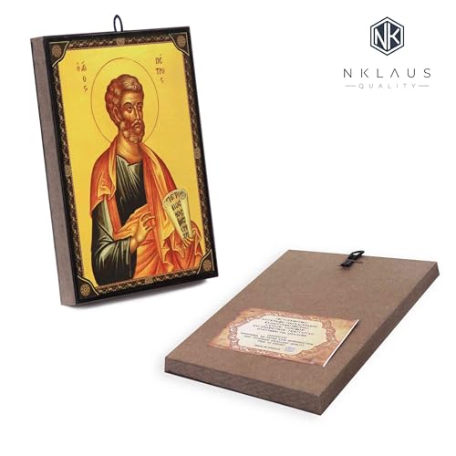 NKlaus Apostel Petrus Ikone Holz 9,7x13,5x1,2cm orthodox