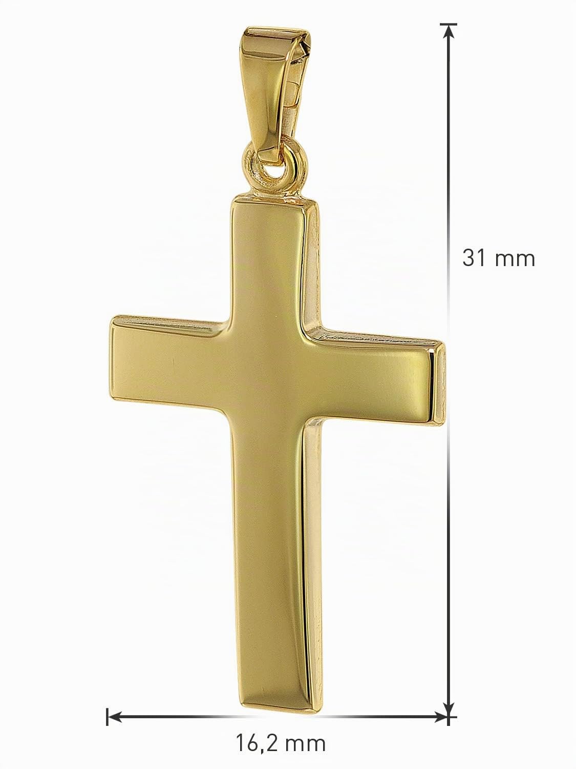 trendor Kreuz-Anhänger 24 mm Gold 333 Halskette 50 cm