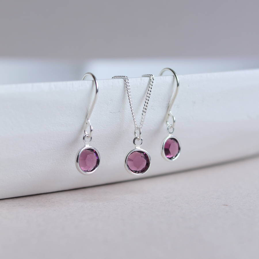 Joy by Corrine Smith Swarovski Birthstone Schmuckset Silber Kette