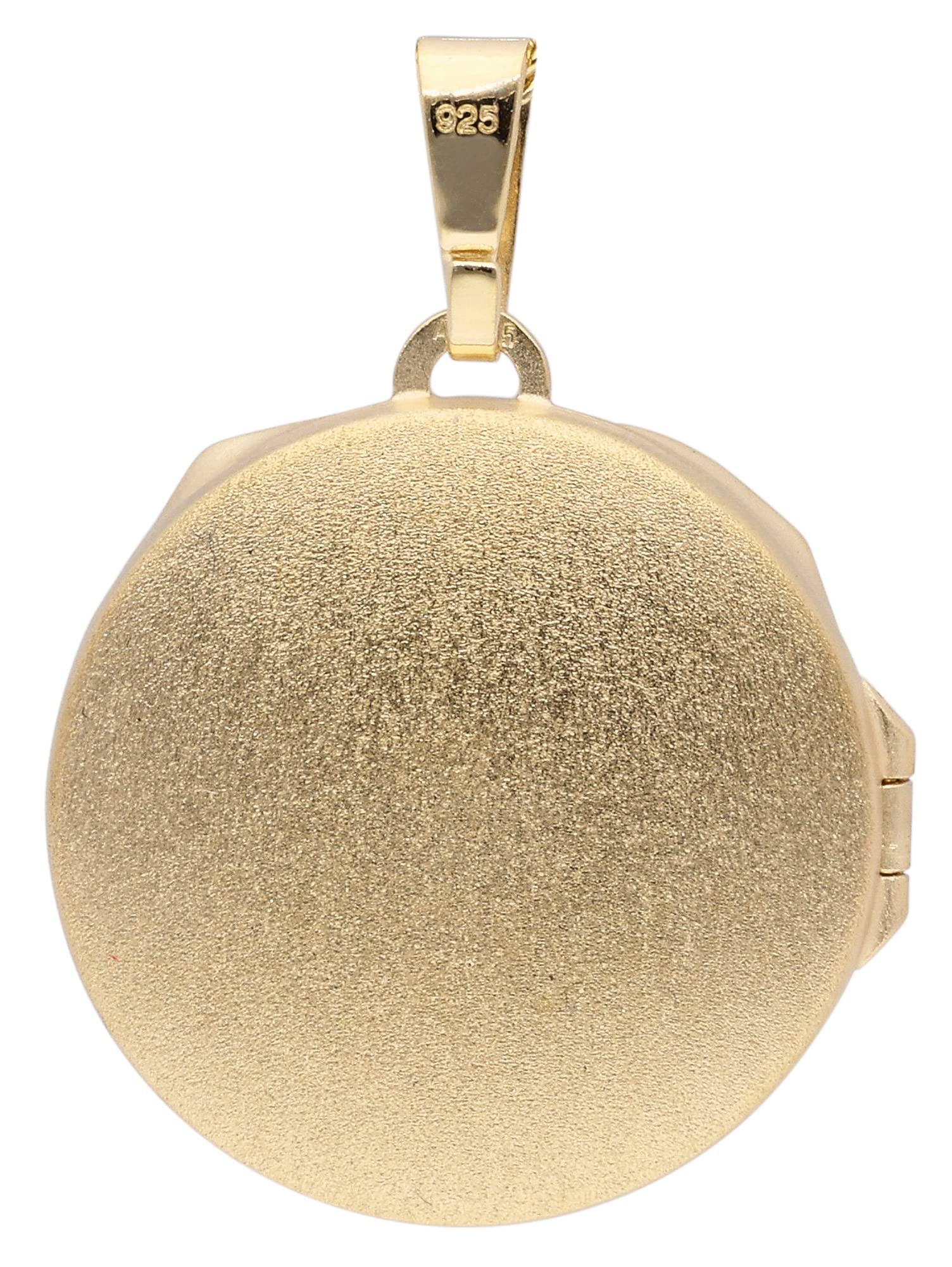 trendor 15068 Rosen-Medaillon Halskette Gold auf Silber 45 cm