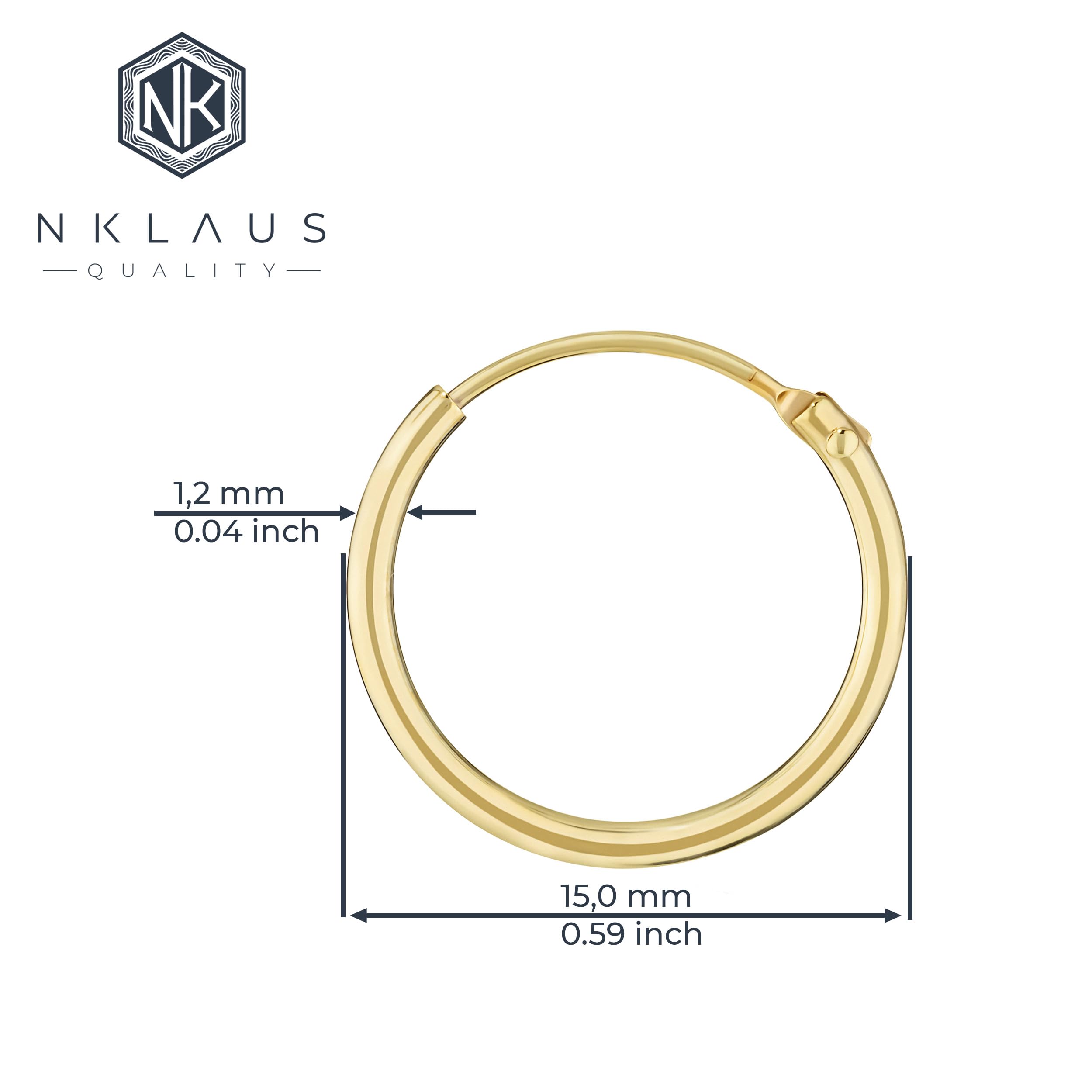 NKlaus Jewellery Creolen 333 Gold 15mm Paar