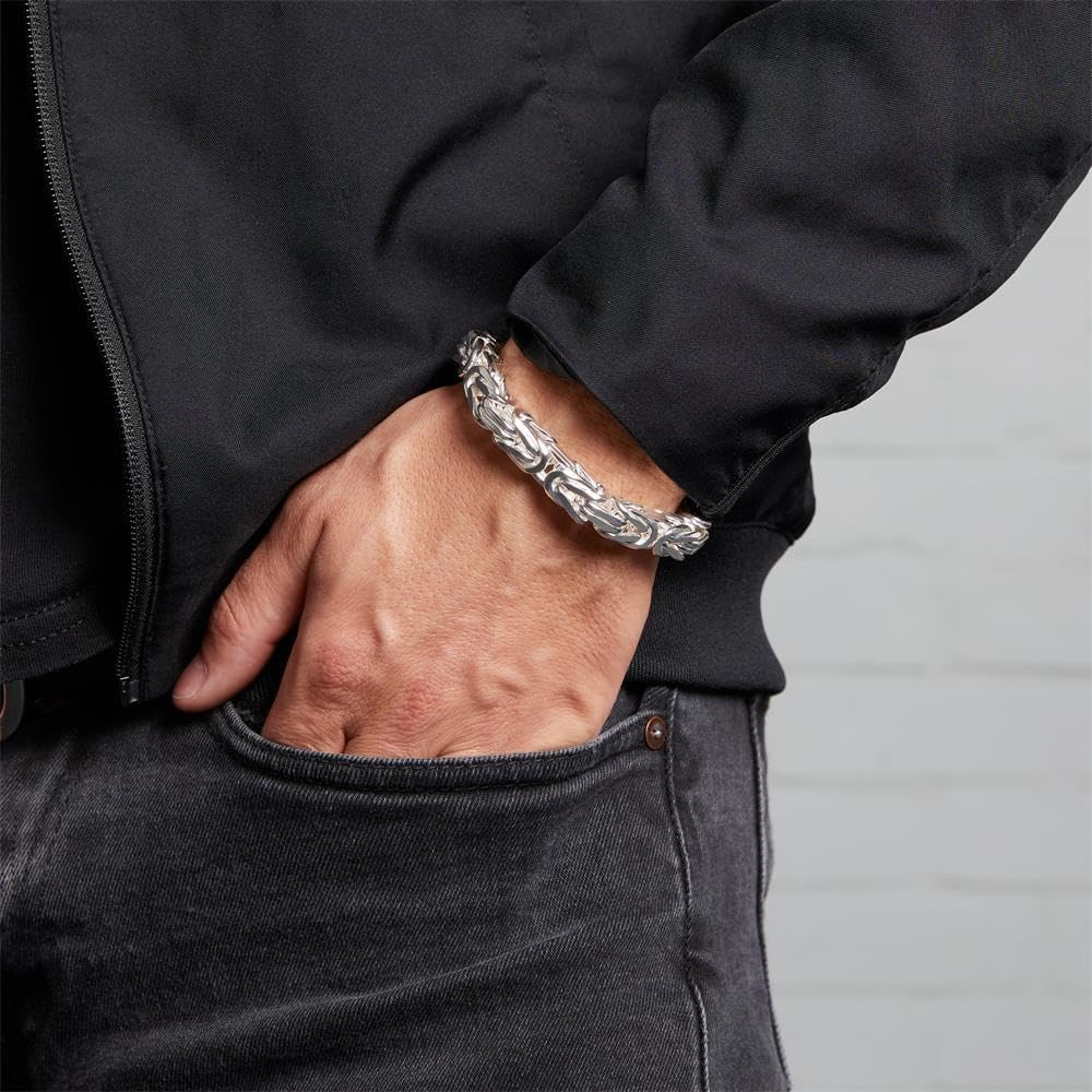 JEWLIX Königsarmband Silber 925 10 mm 21 cm Herren