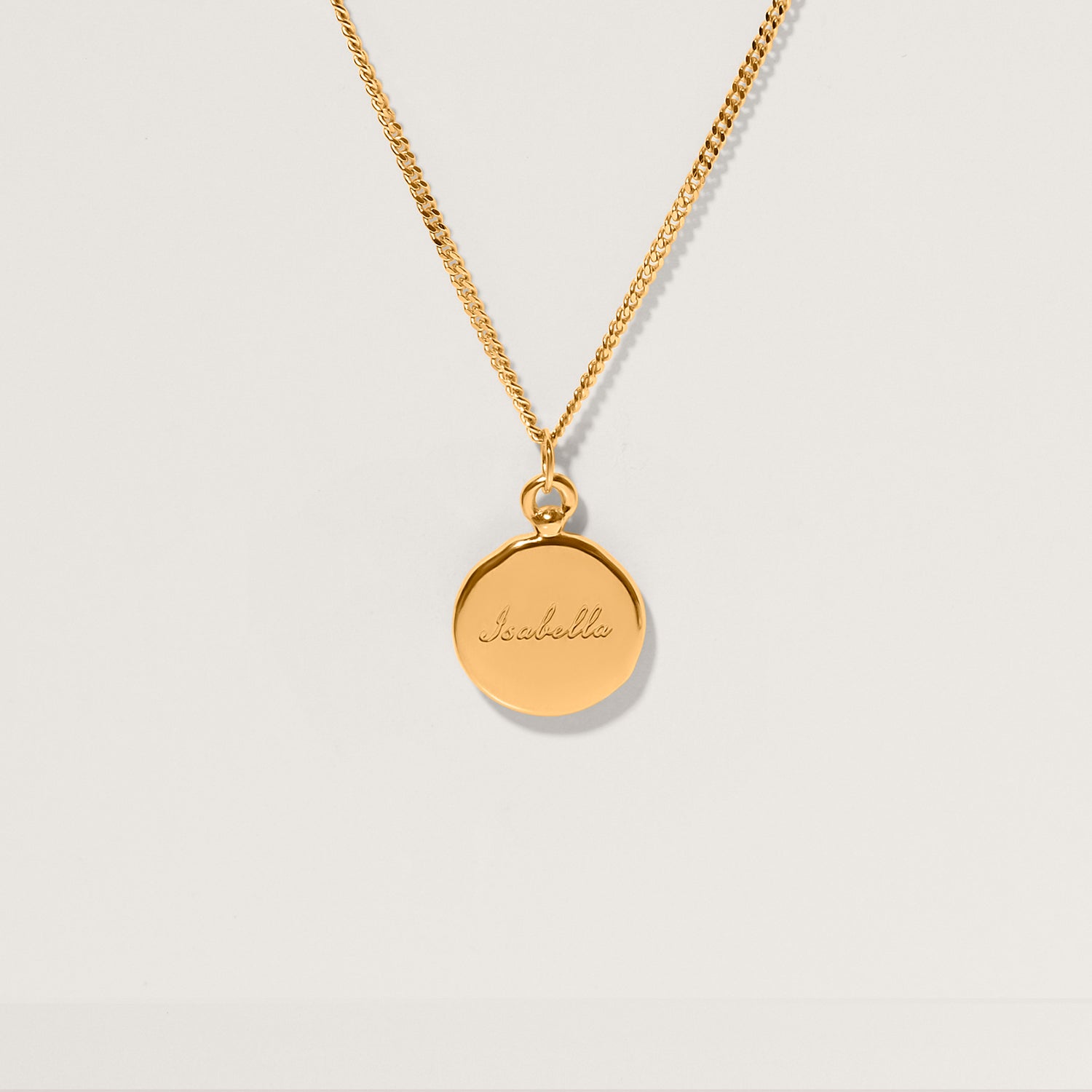 Stilnest Fluid Medallion Kette gravierbar 13mm Gold