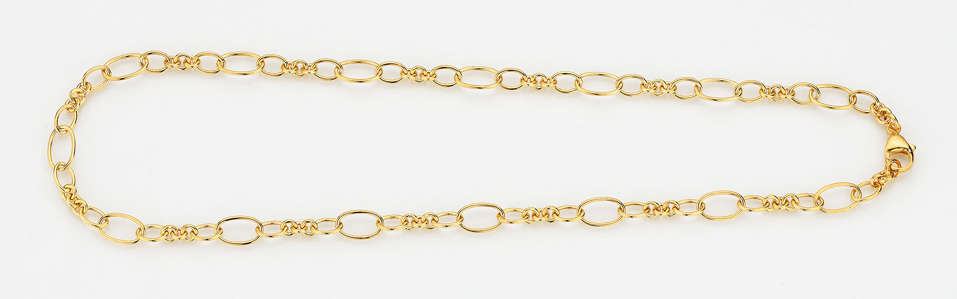 Eugen Rühle Fantasieketten offene Glieder 13mm Halskette 45cm 585 Gelbgold