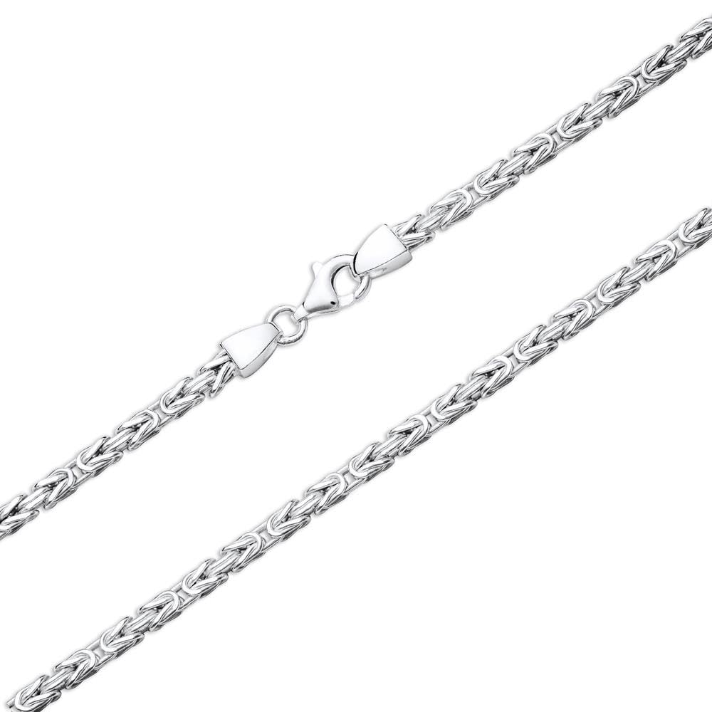 JEWLIX Königskette Silber Halskette 2,5 mm 40 cm