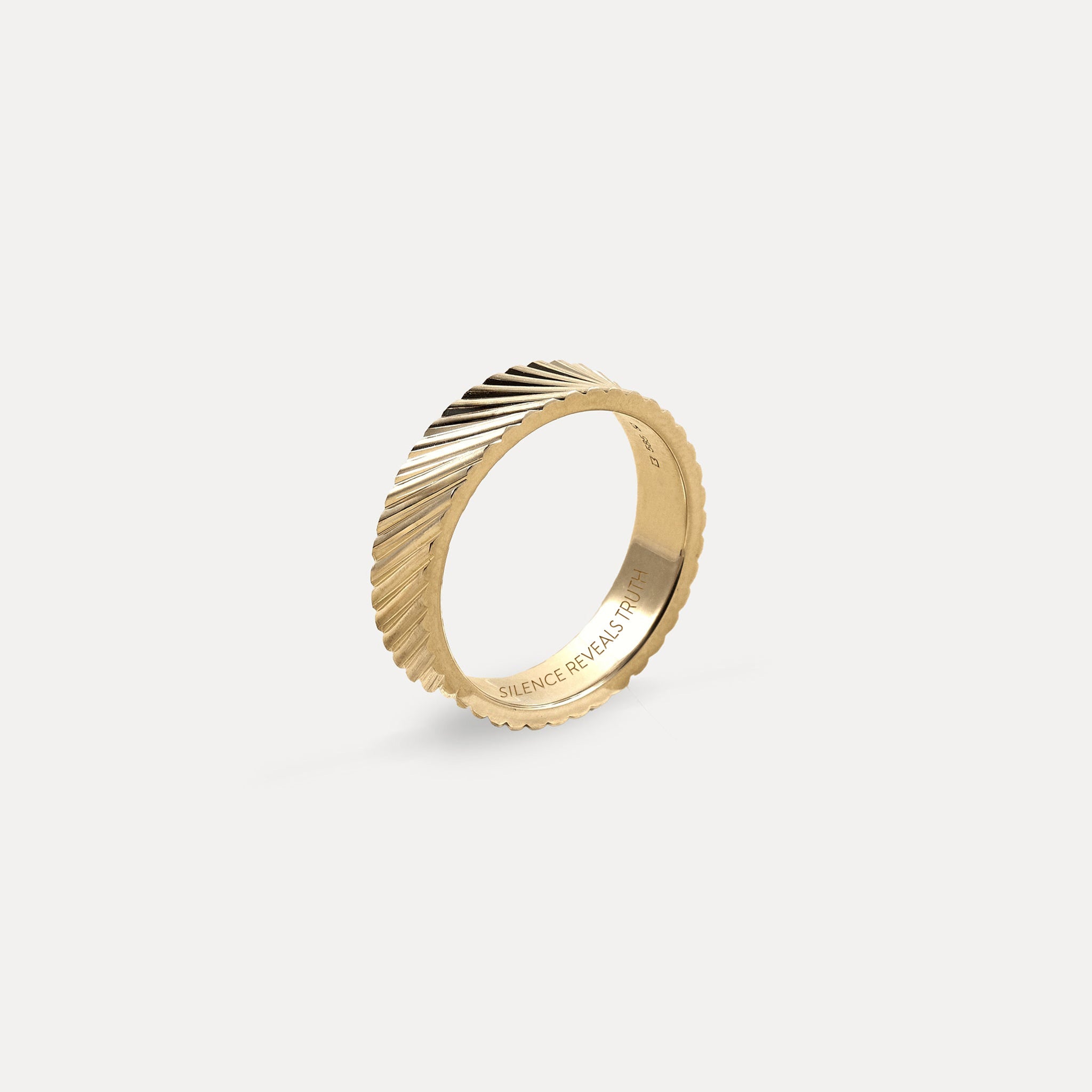 Stilnest Wide Fanned Fair Band Ring 585 Gold 52