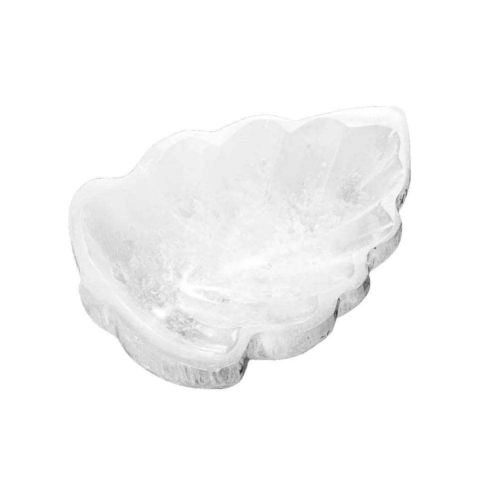 NKlaus Healing Crystals Selenit-Blattschale 12 cm Naturstein