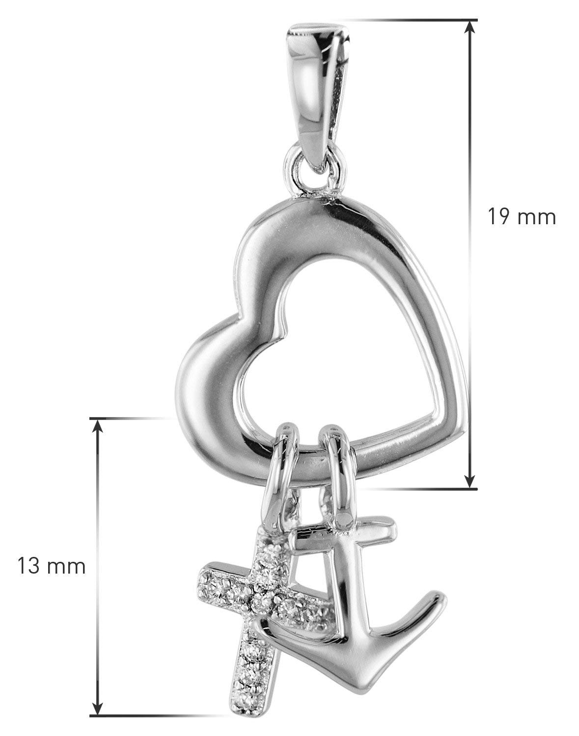 trendor Halsketten Glaube Liebe Hoffnung Silber 925 45 cm