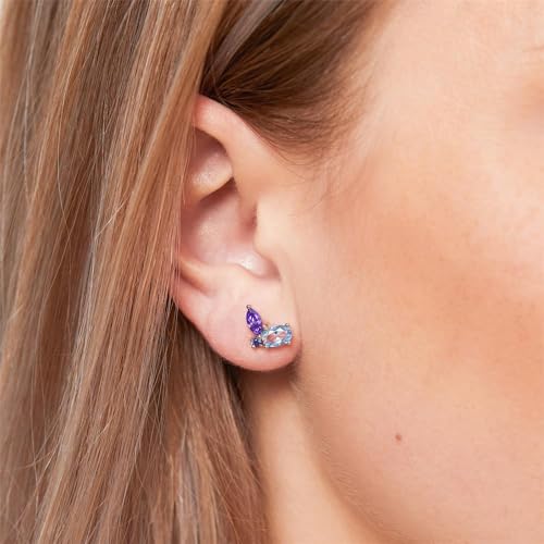 JEWLIX Ohrstecker Floral 925er Silber Korund Zirkonia