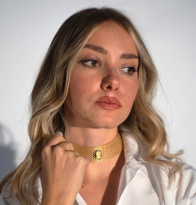 Alevá Bijoux Milano Cammeo Nero Halskette Gold 30-37 cm