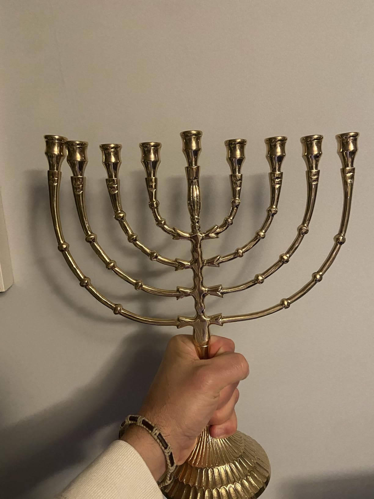 NKlaus CANDLE HOLDER Menorah 9er Silber 32 cm