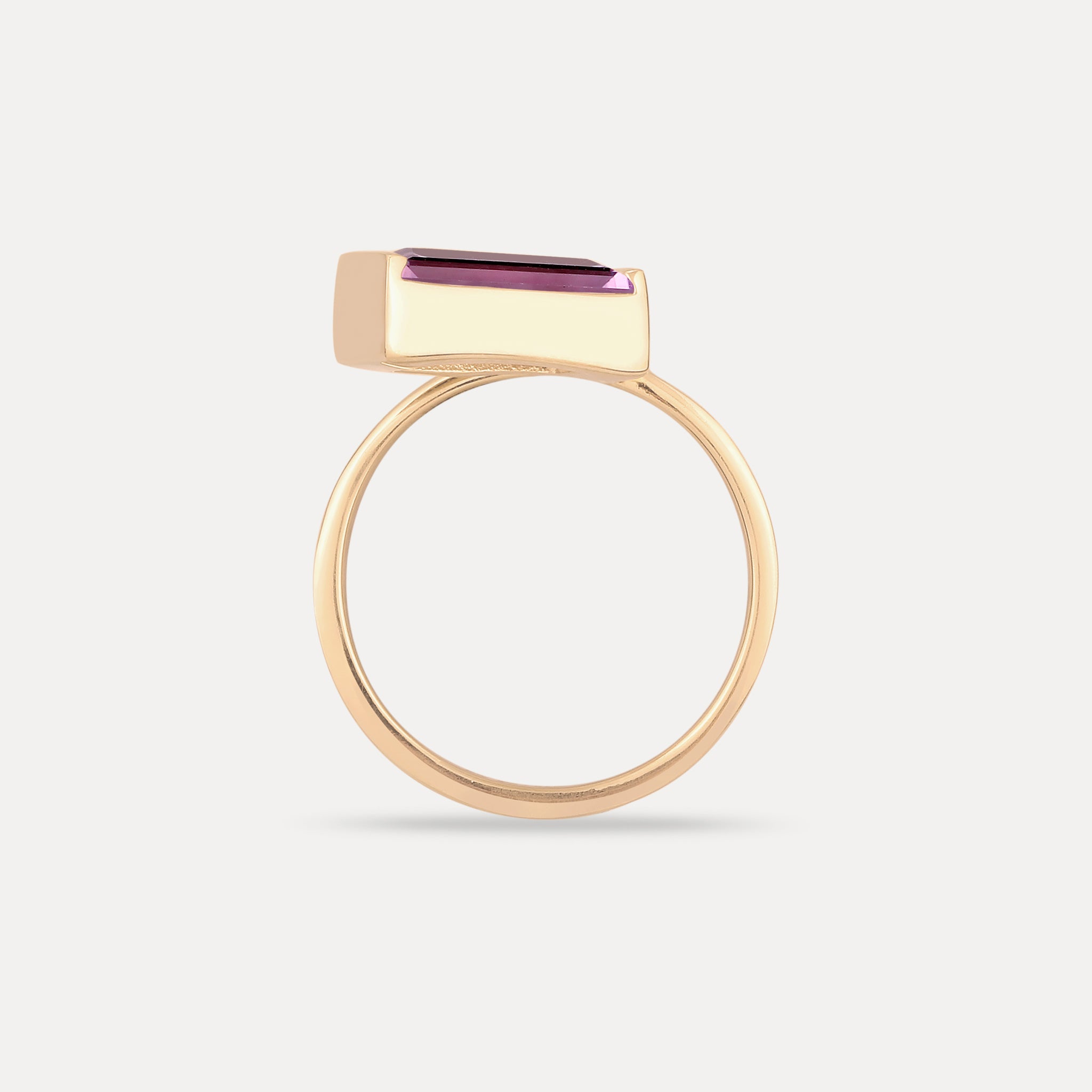 Stilnest Balance Baguette Ring Amethyst 585 Gold Gr 54 violett