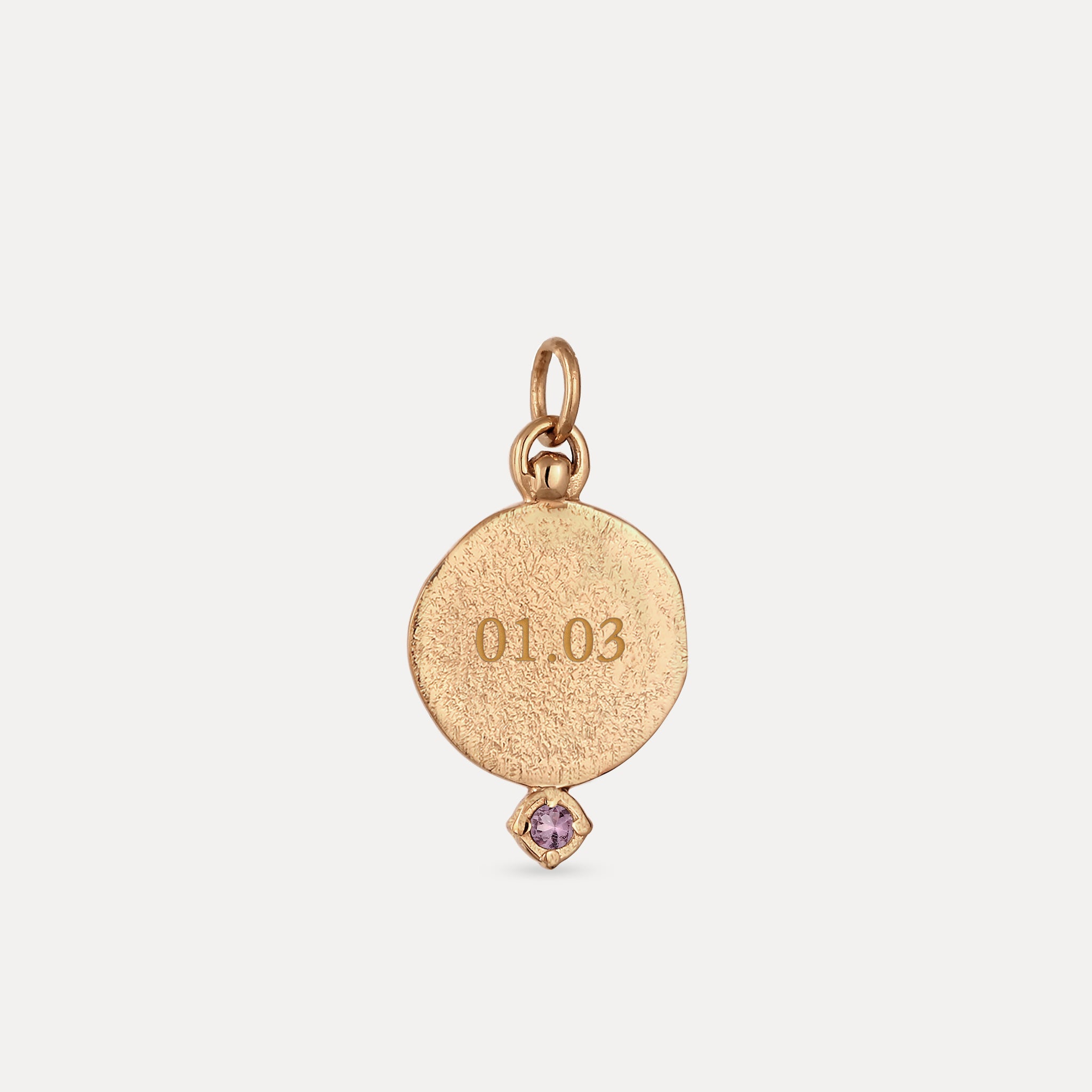 Stilnest Fluid Medallion Amethyst Anhänger 585 Gold gravierbar