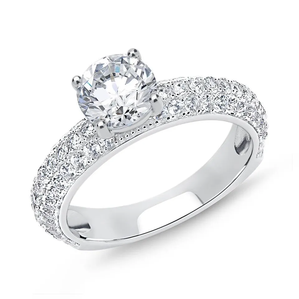 JEWLIX VR0126 Verlobungsring 925 Silber Zirkonia Krappenfassung