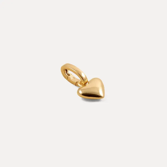 Stilnest Soft Heart Charm Anhänger Gold Vermeil Herz