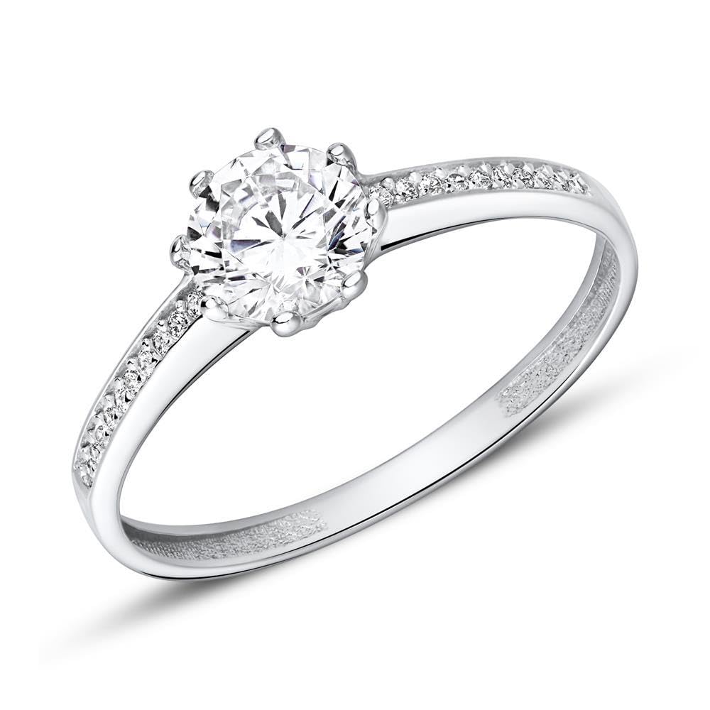 JEWLIX Verlobungsring Weißgold 375 Zirkonia Gr. 56