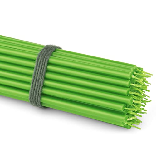 NKlaus Candles Stabkerzen Grün 16 cm 50 Stück Paraffin