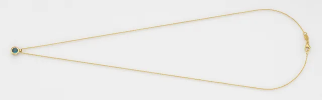 Eugen Rühle Anhänger Blautopas 4mm mit Ankerkette 585 Gold