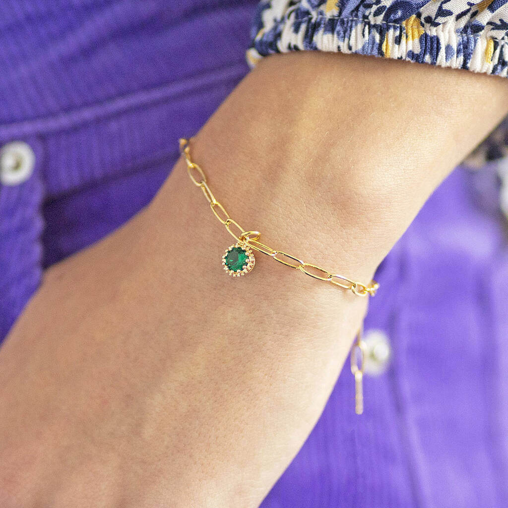 Joy by Corrine Smith Birthstone Armband Gold rund Kristall