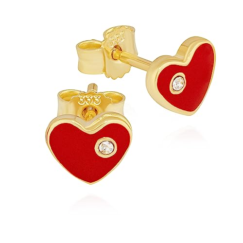 NKlaus Jewellery Ohrstecker Herz 333 Gelbgold Paar