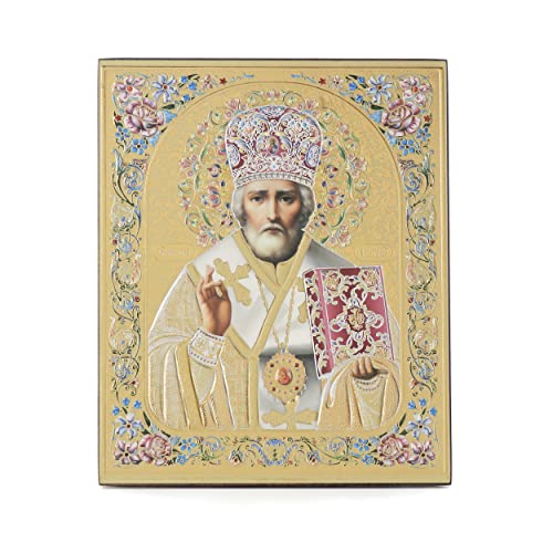 NKlaus Religious Icons Ikone Sankt Nikolaus Holz 10x12cm