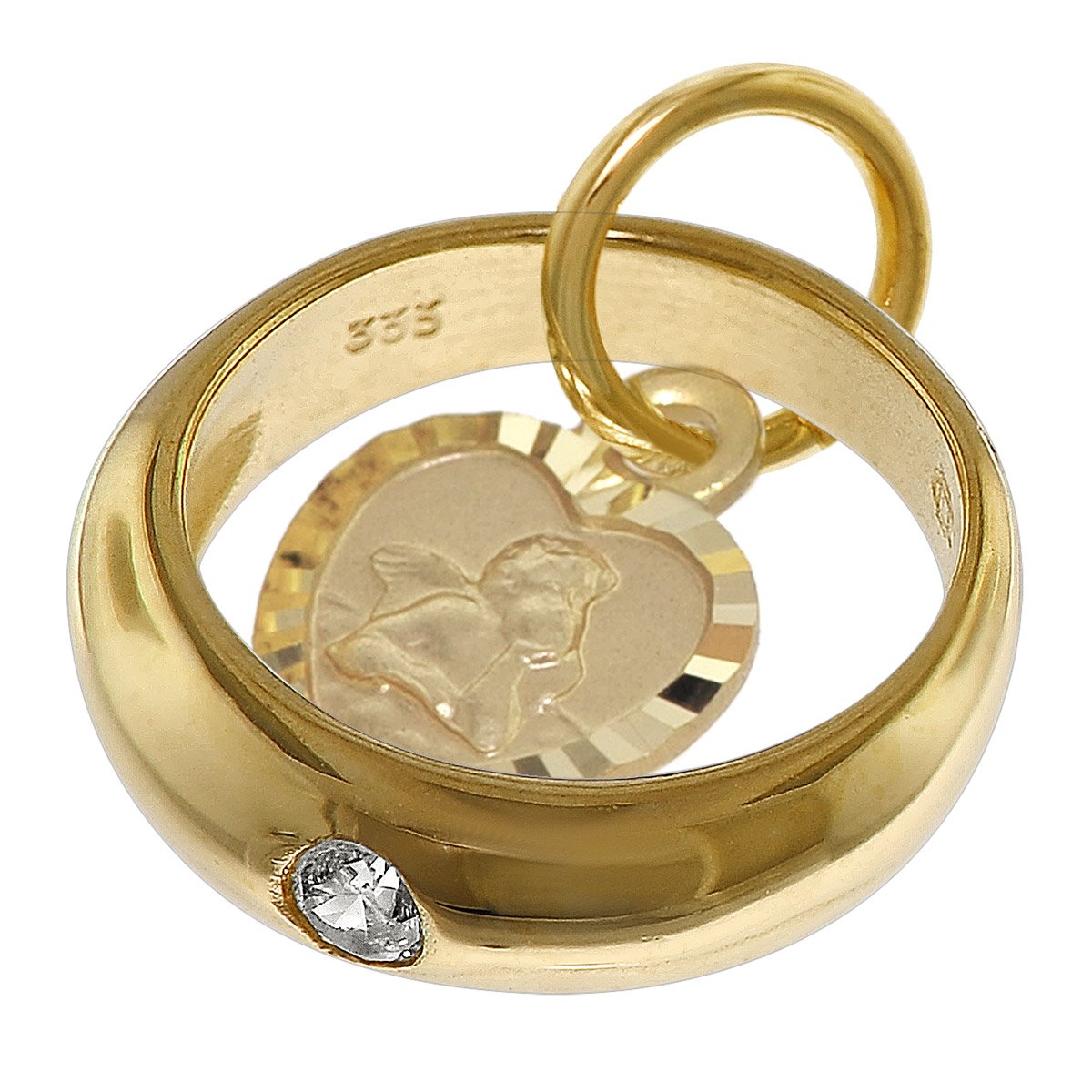 trendor Halsketten Taufring Engelherz Gold 333 Kette 42 cm